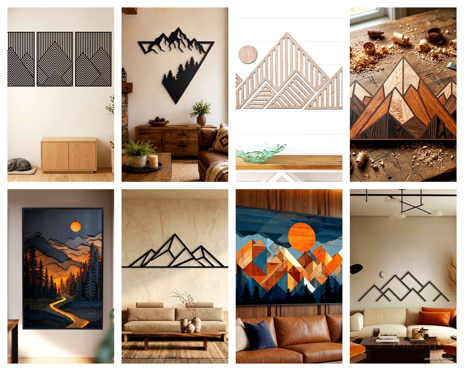 Geometric Mountain Wall Art: Angular Nature Landscapes