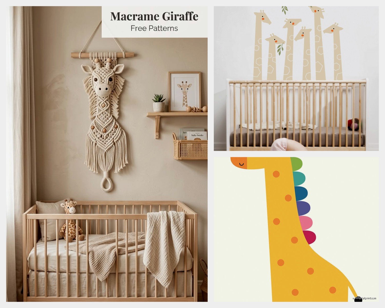 Giraffe Nursery Wall Art: Safari Baby Room Decor