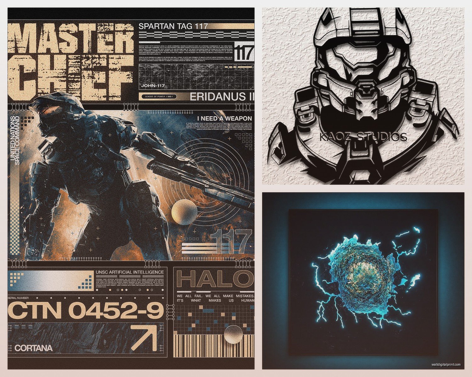 Halo Wall Art: Video Game Sci-Fi Gaming Decor