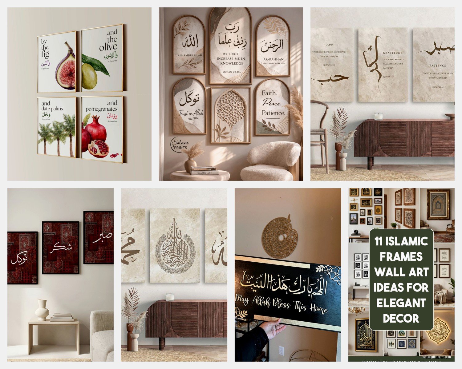 Islamic Wall Art for Living Room: Calligraphy & Geometric Designs