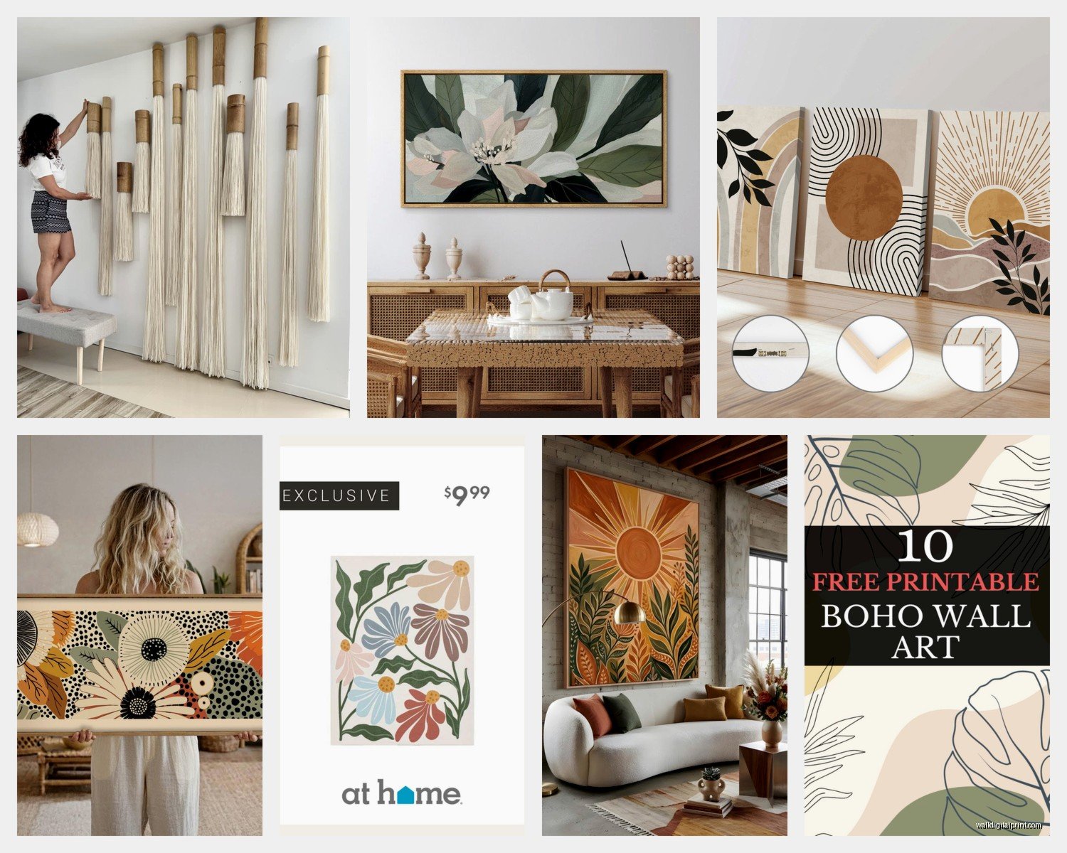 Large Boho Wall Art: Oversized Bohemian Eclectic Designs