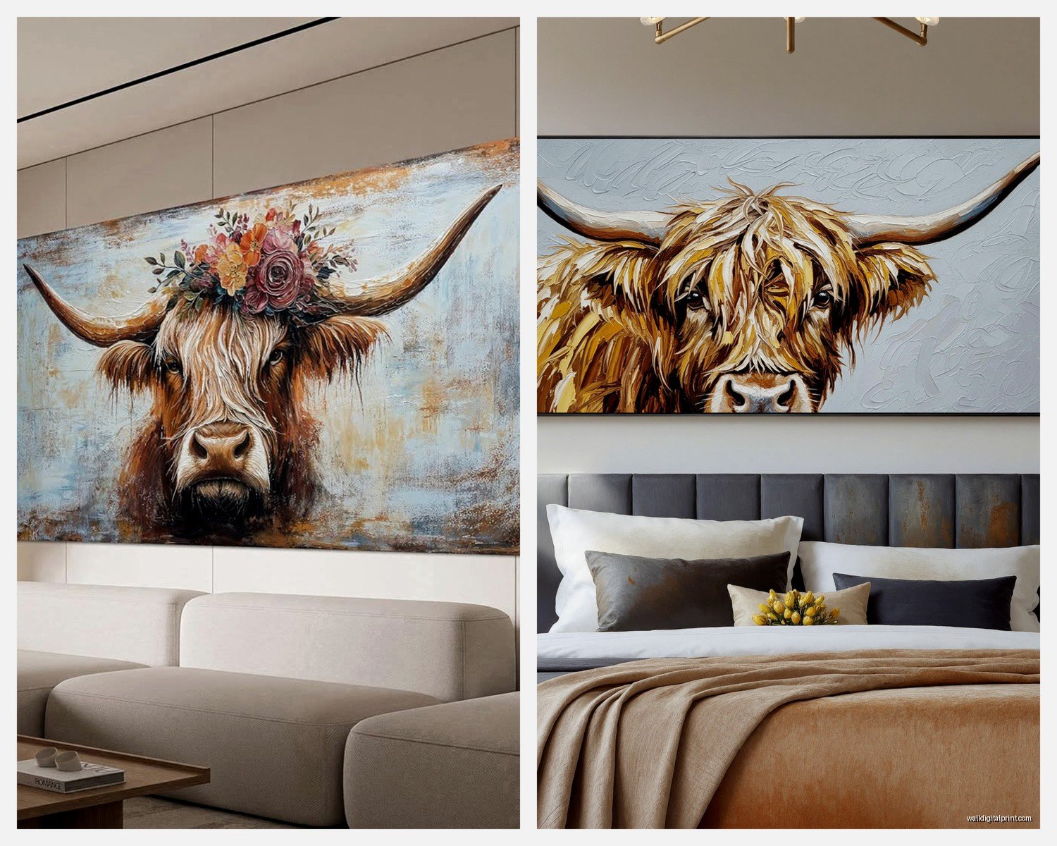 Large Cow Wall Art: Farmhouse Animal Statement Pieces