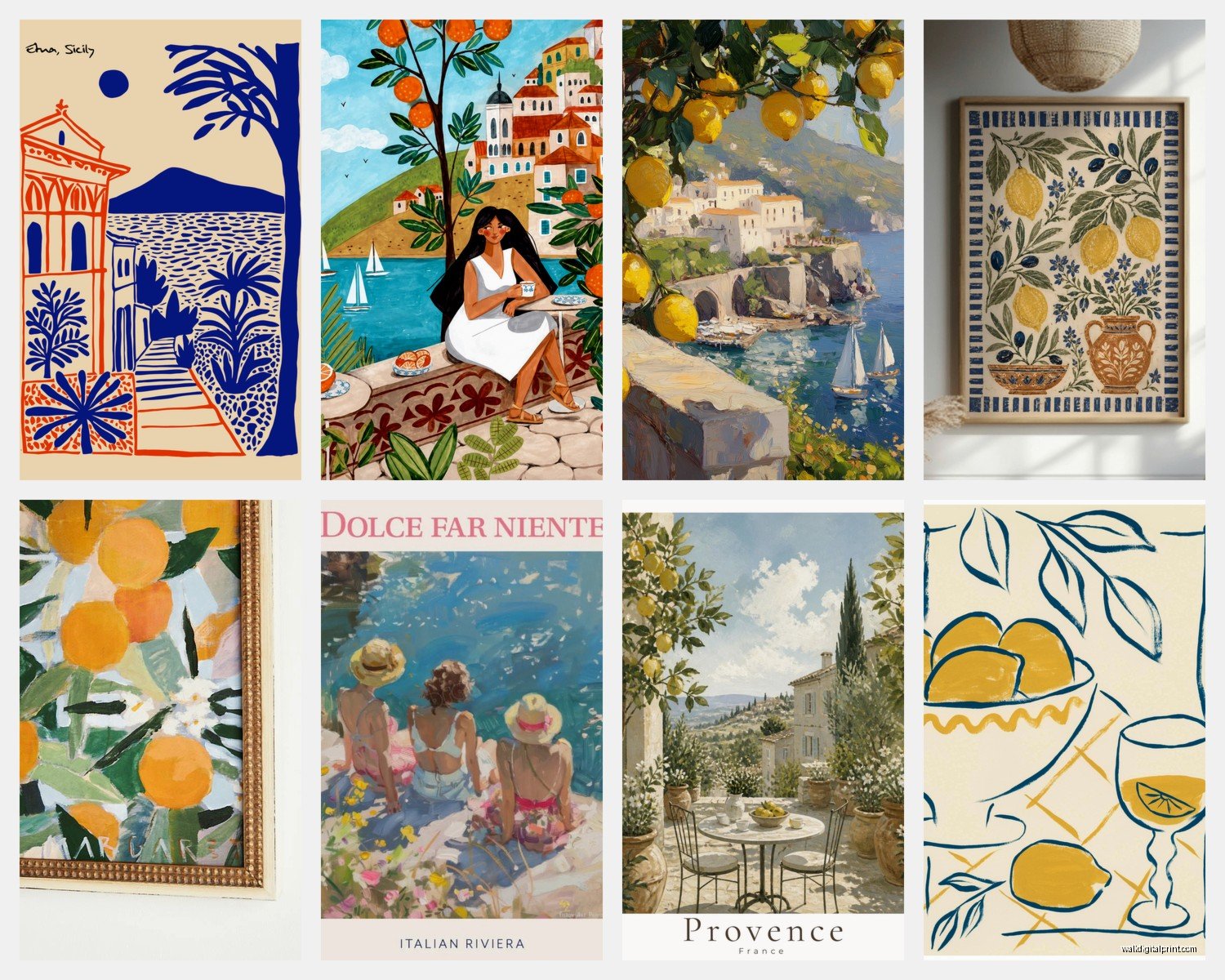 Mediterranean Wall Art: Coastal European Greek Italian Decor