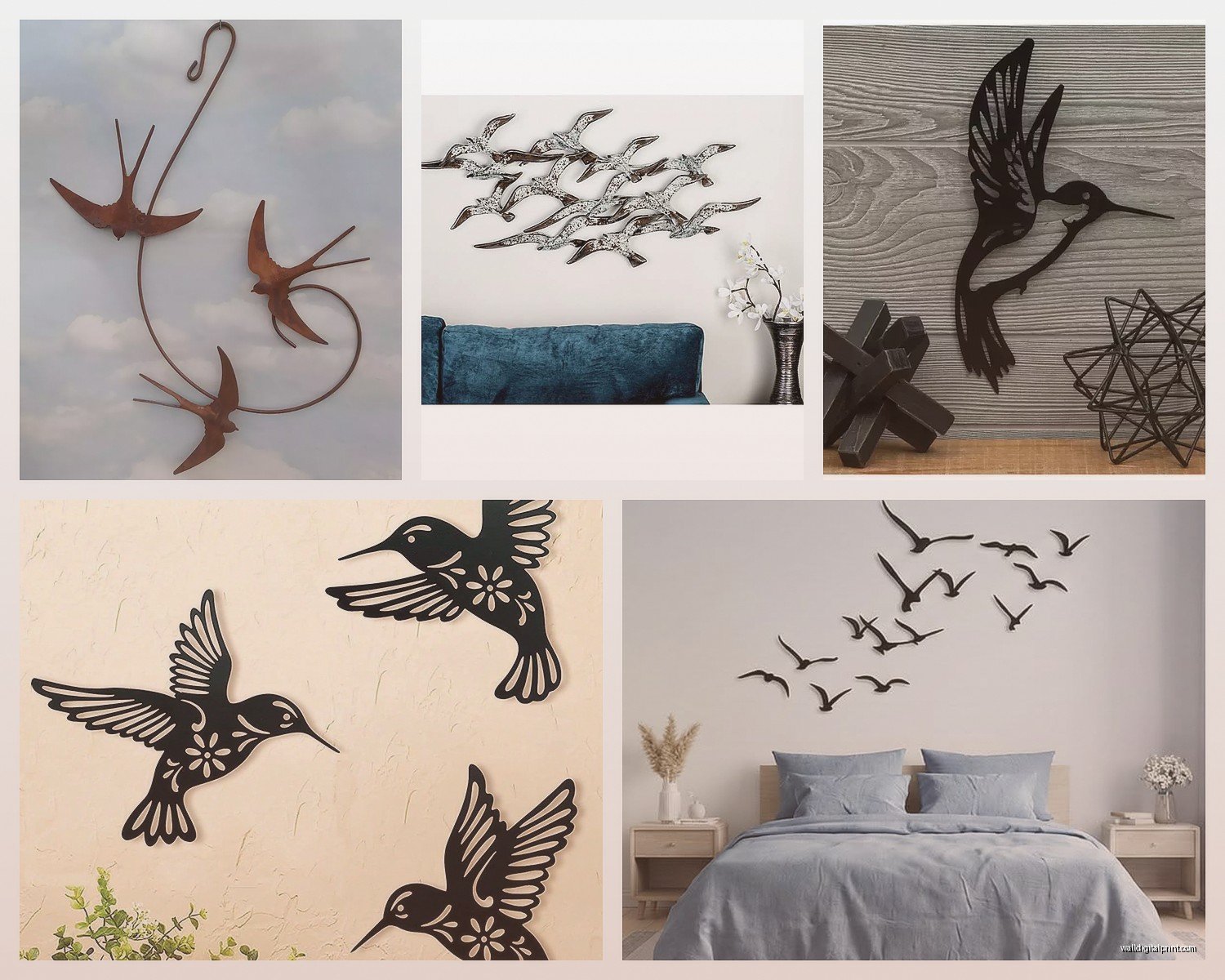 Metal Bird Wall Art: Flying Sculpture & Nature Decor