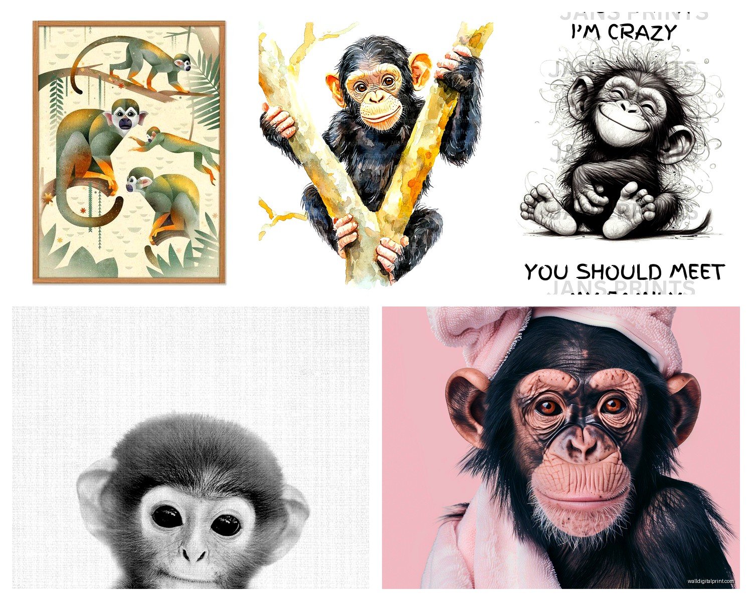 Monkey Wall Art: Primate Jungle & Playful Decor
