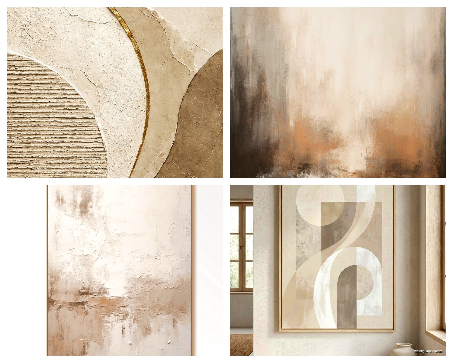 Neutral Abstract Wall Art: Earth Tone Modern Designs