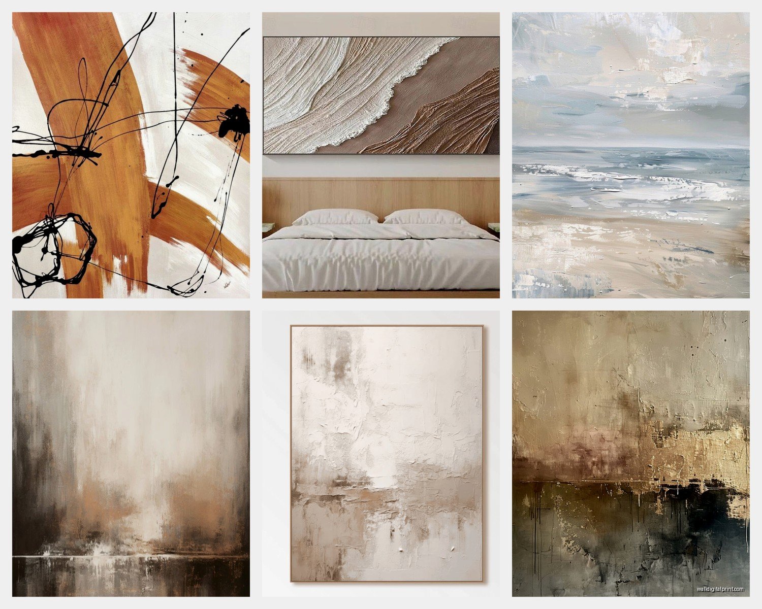 Neutral Abstract Wall Art: Earth Tone Modern Designs