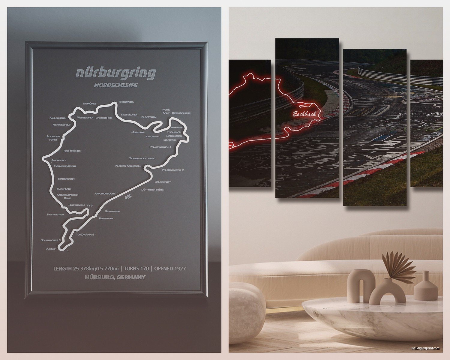 Nurburgring Wall Art: Racing Track Circuit Map Decor