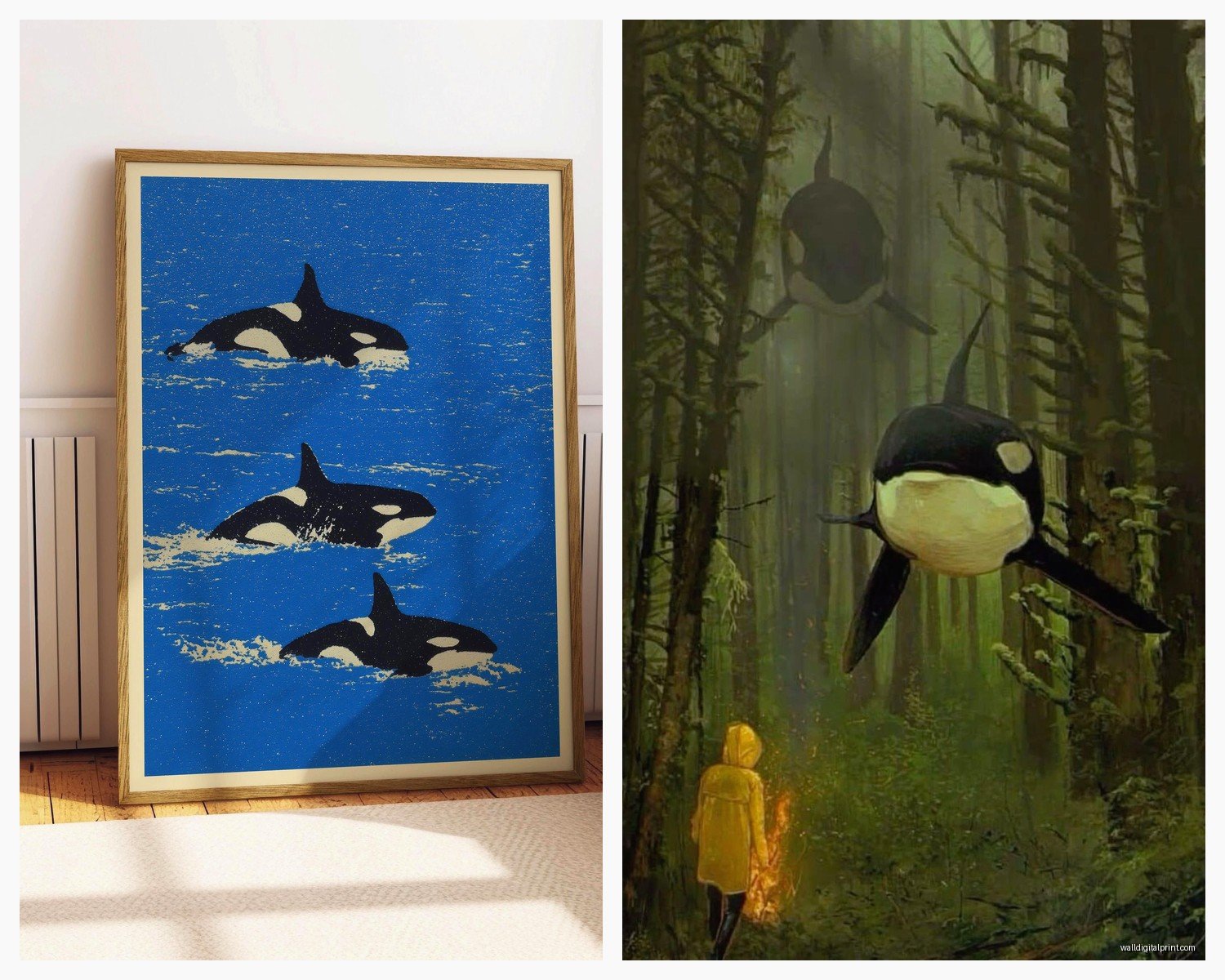 Orca Wall Art: Killer Whale Ocean Marine Decor