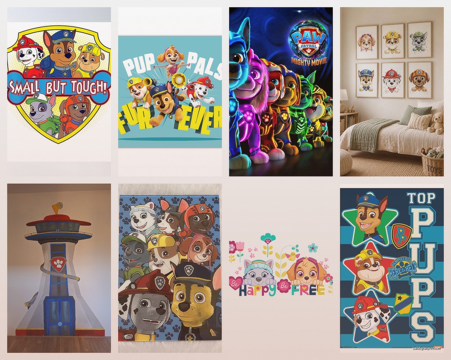 Paw Patrol Wall Art: Kids Room Cartoon Decor