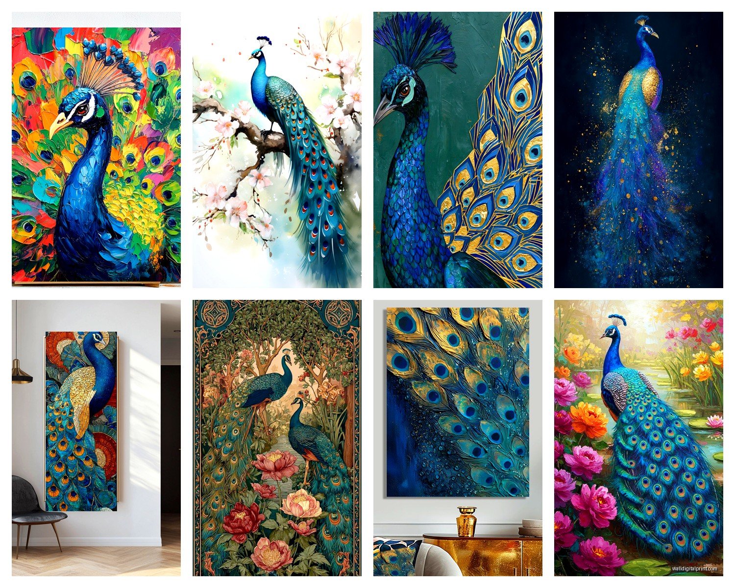 Peacock Wall Art: Elegant Bird Decor & Feather Designs