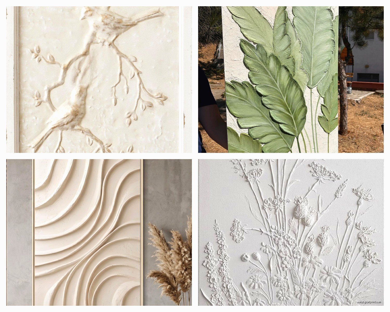 Plaster Relief Wall Art: Raised Texture Sculptural Designs