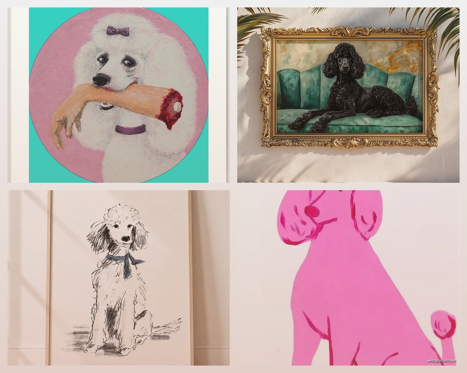 Poodle Wall Art: Dog Breed Portrait & French Decor