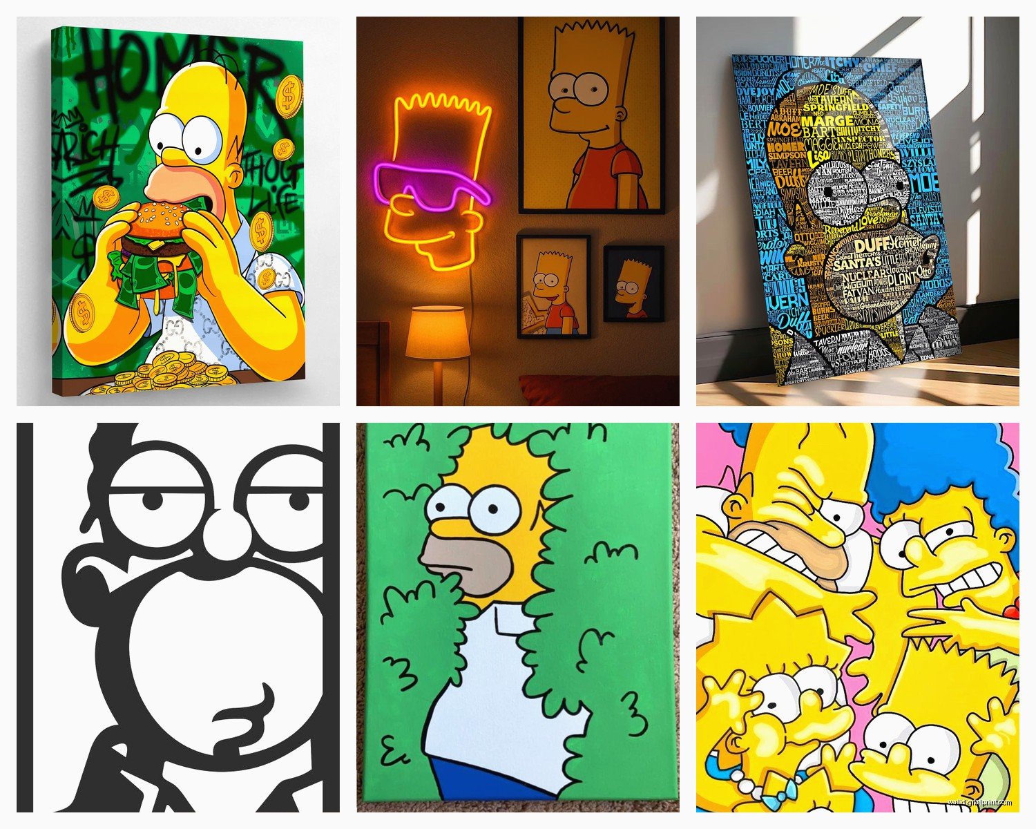 Simpsons Wall Art: Cartoon Pop Culture Decor