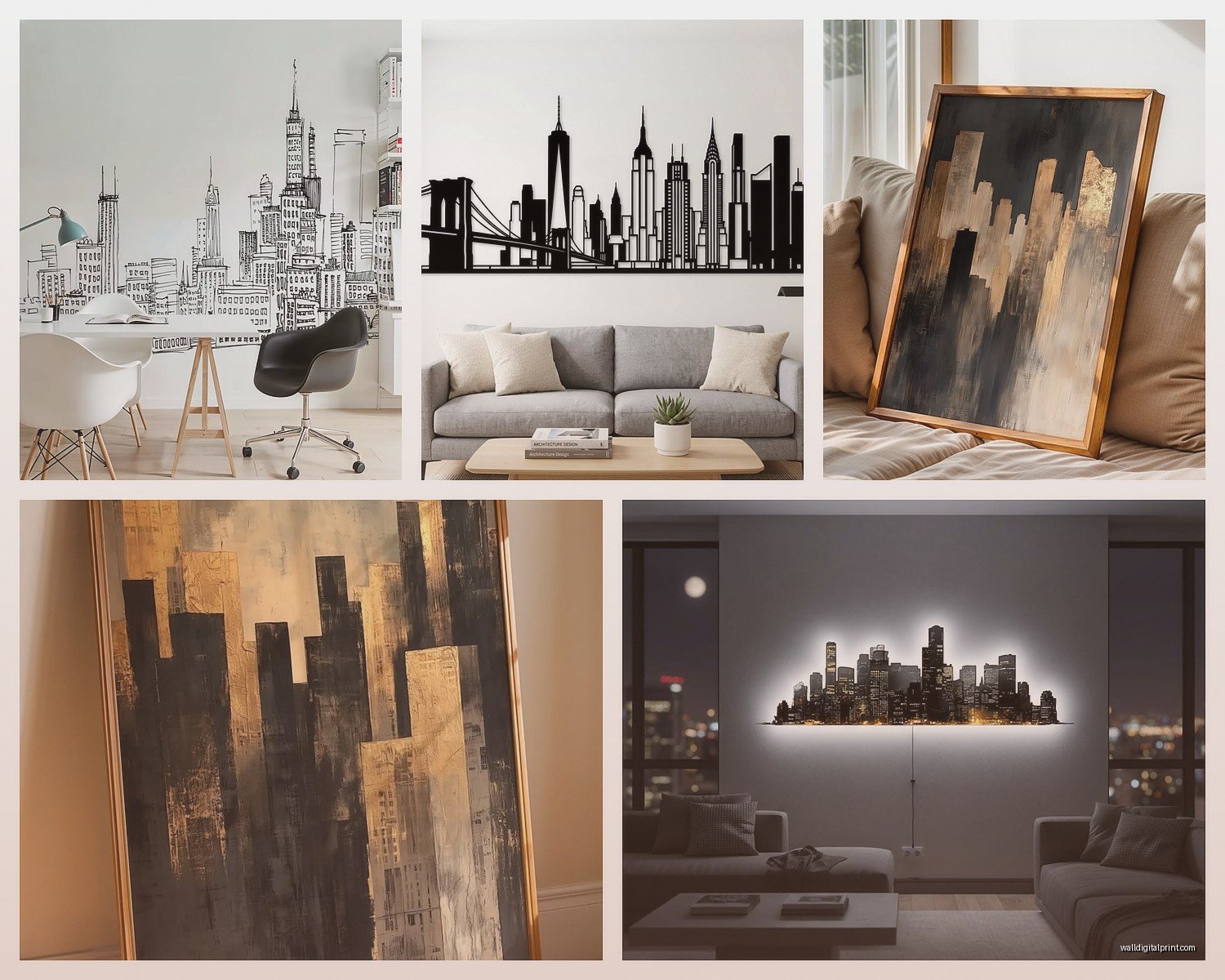 Skyline Wall Art: City Silhouette Architecture