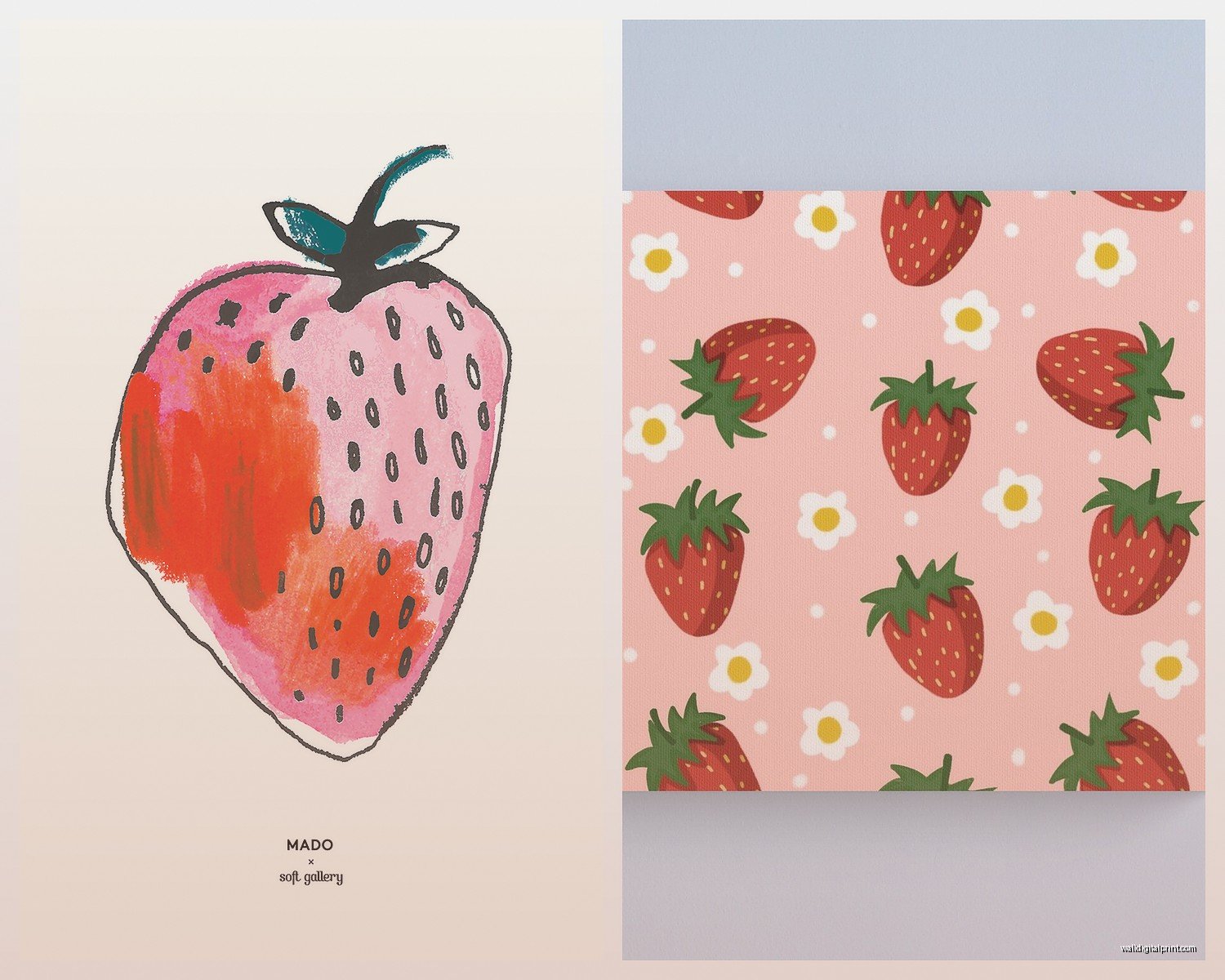 Strawberry Wall Art: Fruit Kitchen & Cottage Decor