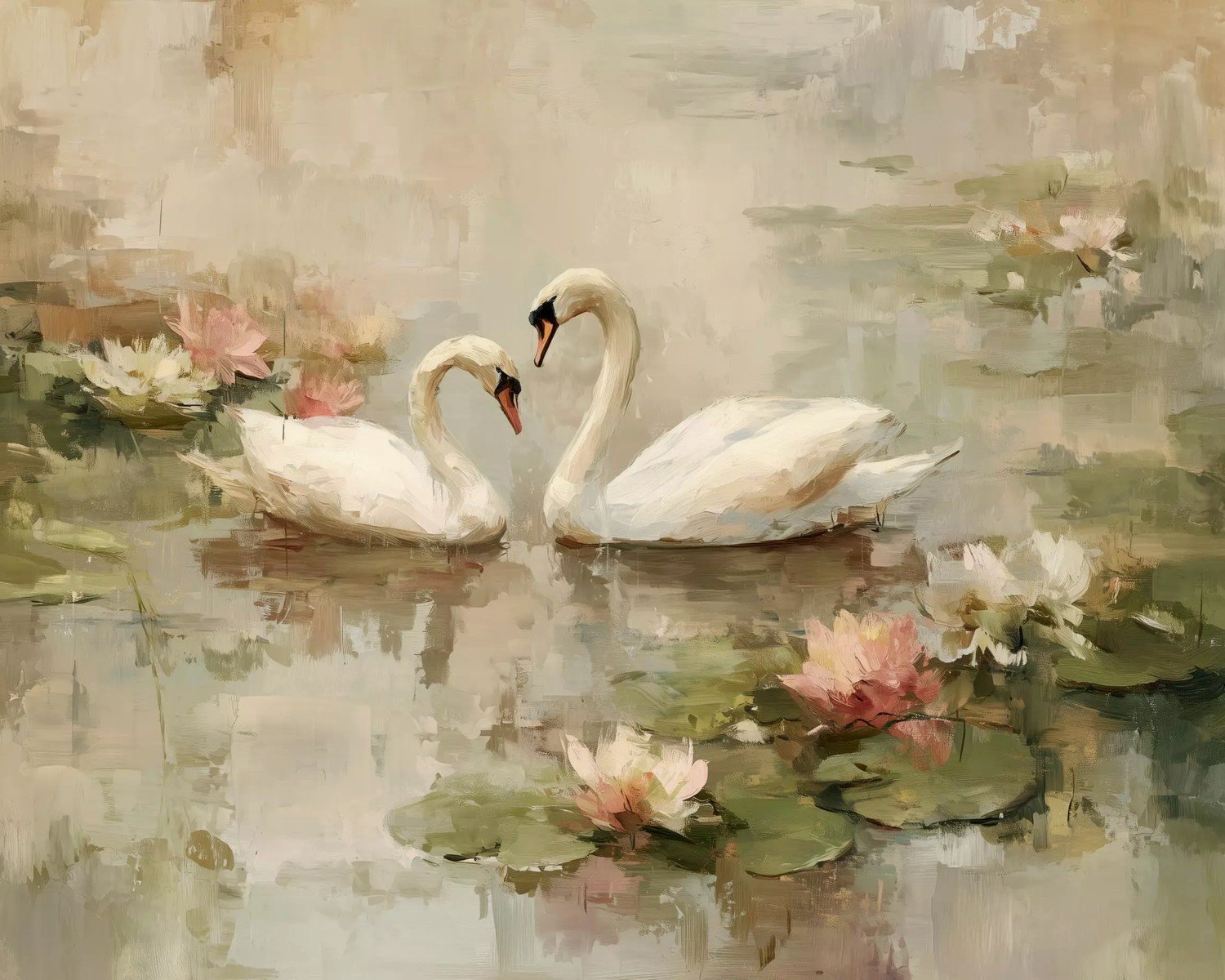 Swan Wall Art: Elegant Bird Lake & Pond Decor