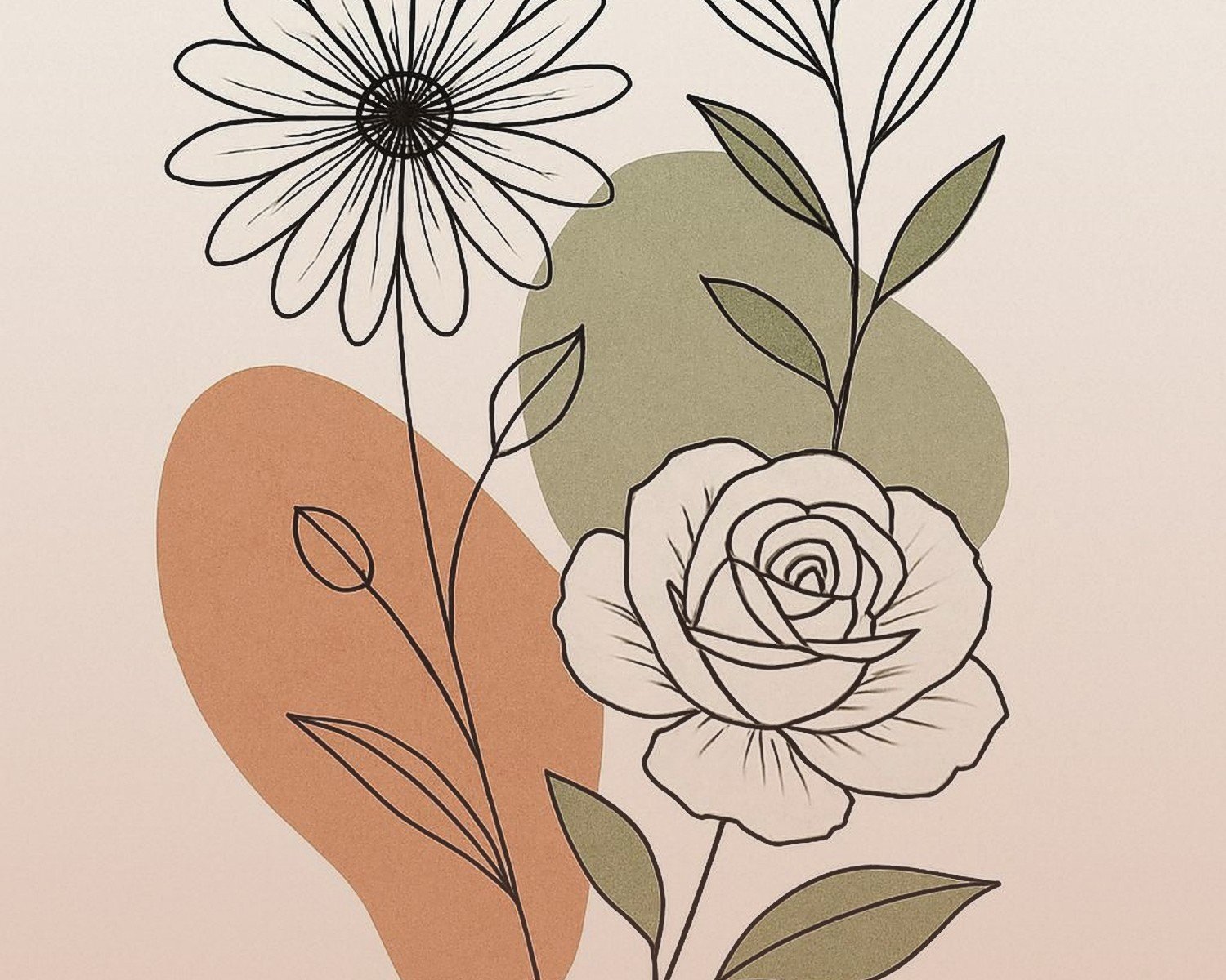 Wall Art Drawing: Sketch Illustration Line Art Designs