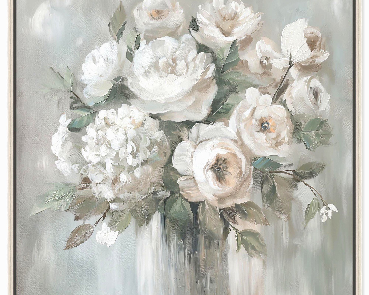 White Floral Wall Art: Pure Neutral Flower Botanical