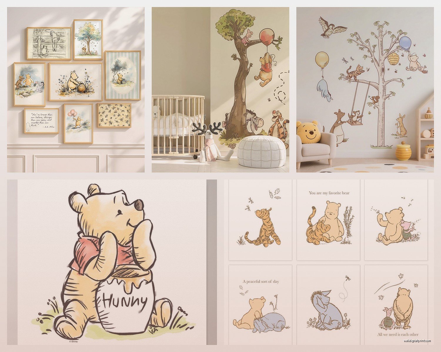 Winnie the Pooh Wall Art Nursery: Classic Baby Room Decor