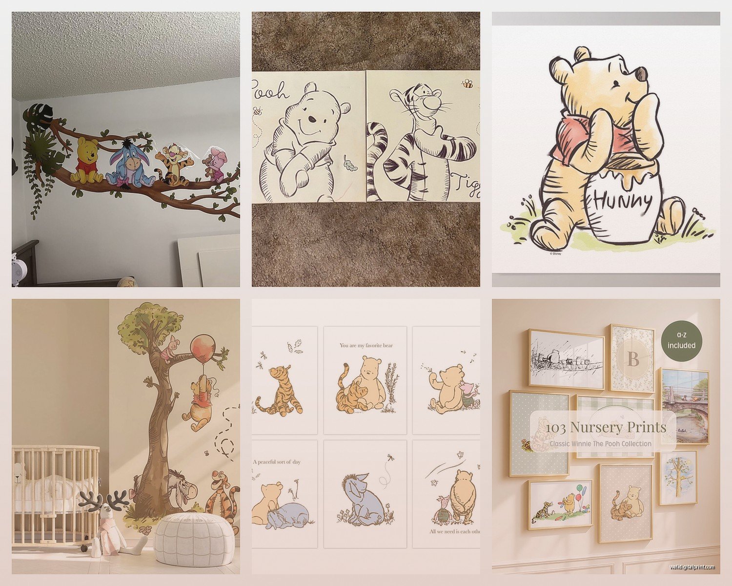 Winnie the Pooh Wall Art Nursery: Classic Baby Room Decor