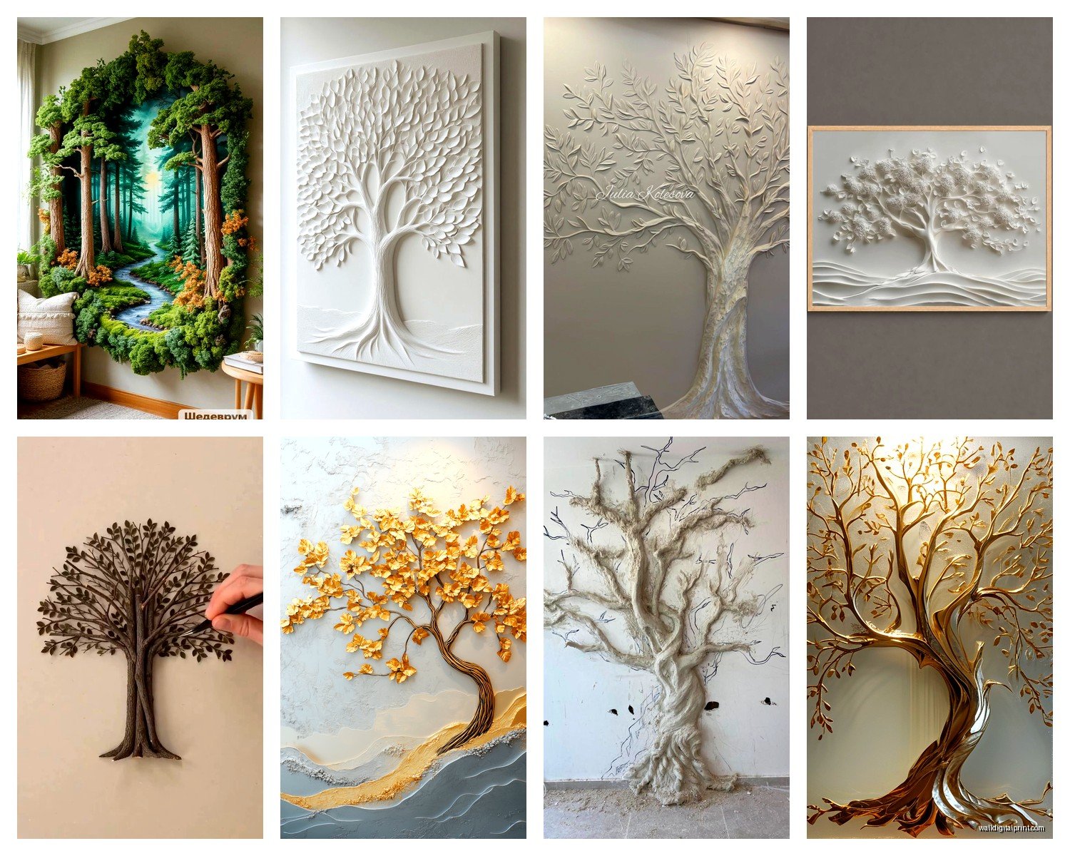 3D Tree Wall Art: Dimensional Forest Nature Designs