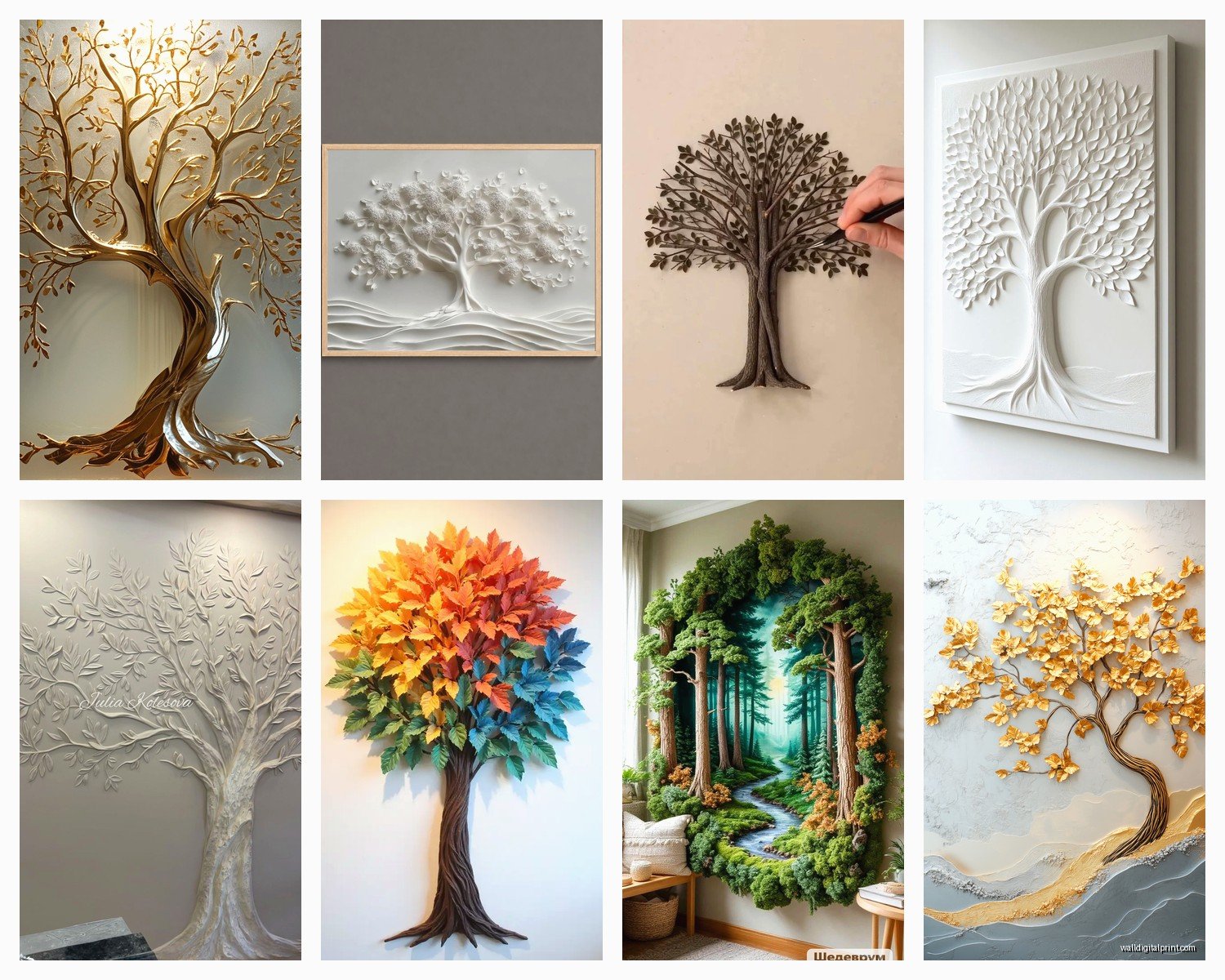 3D Tree Wall Art: Dimensional Forest Nature Designs