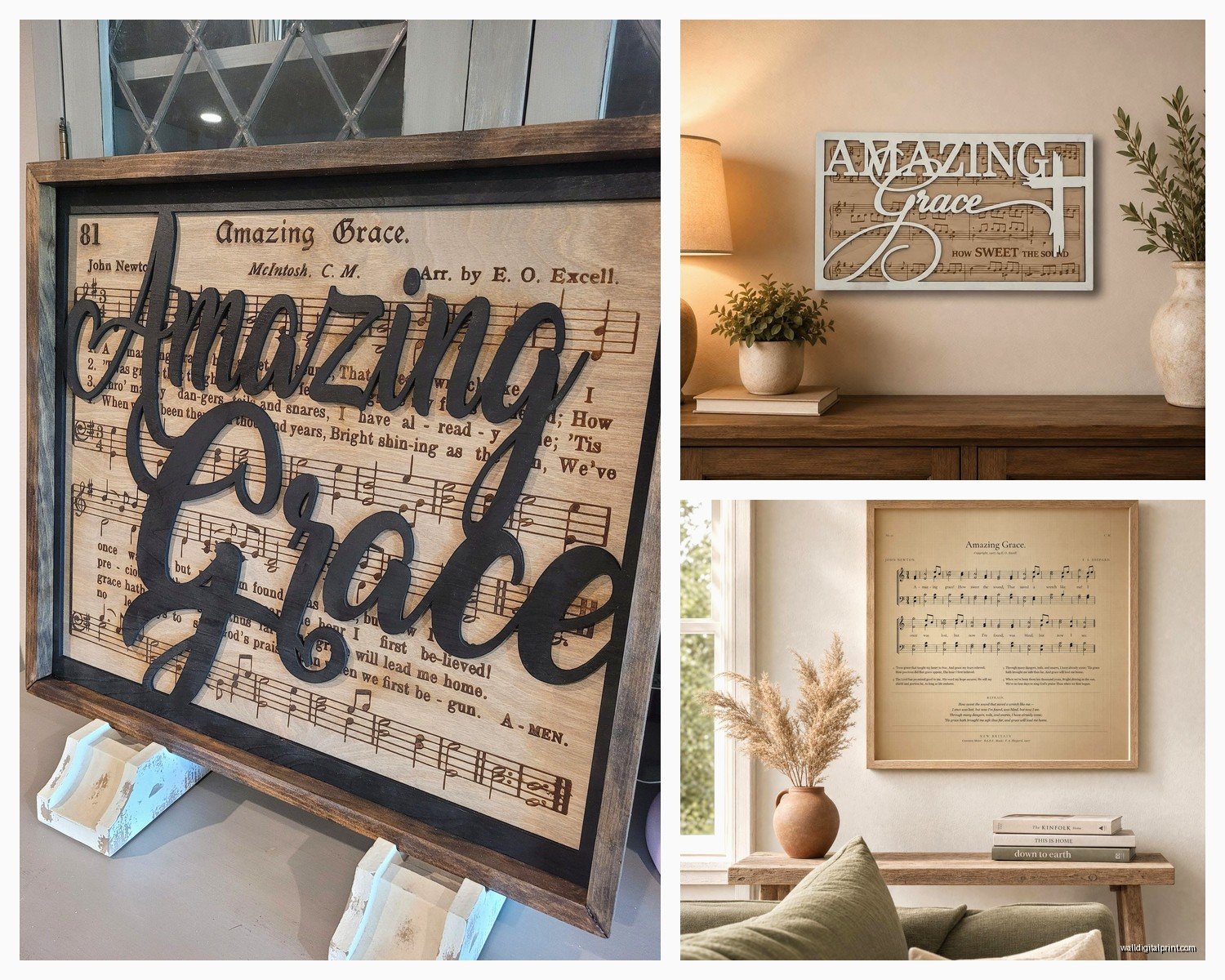 Amazing Grace Wall Art: Hymn Religious Christian Song