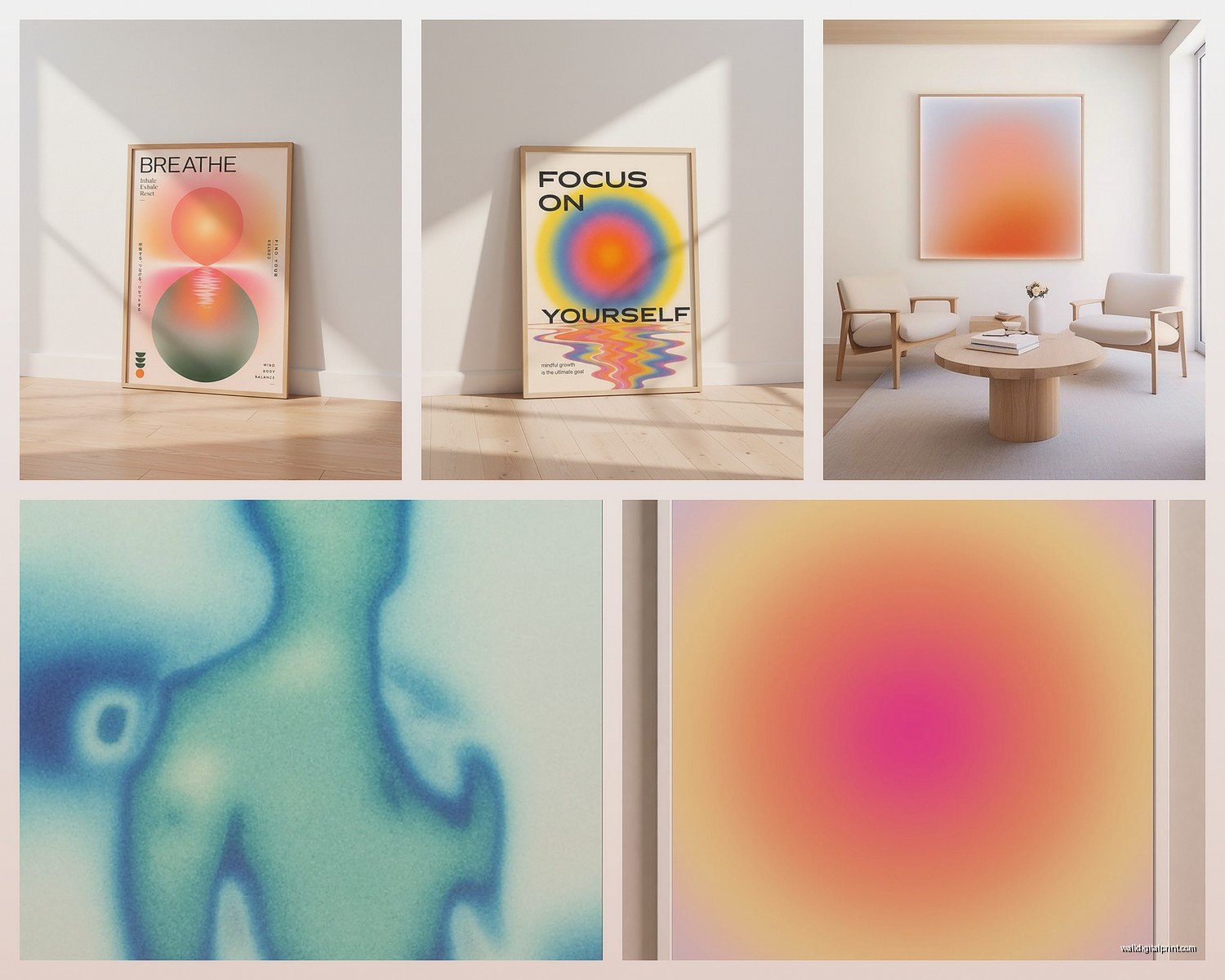 Aura Wall Art: Spiritual Energy Field Rainbow Designs