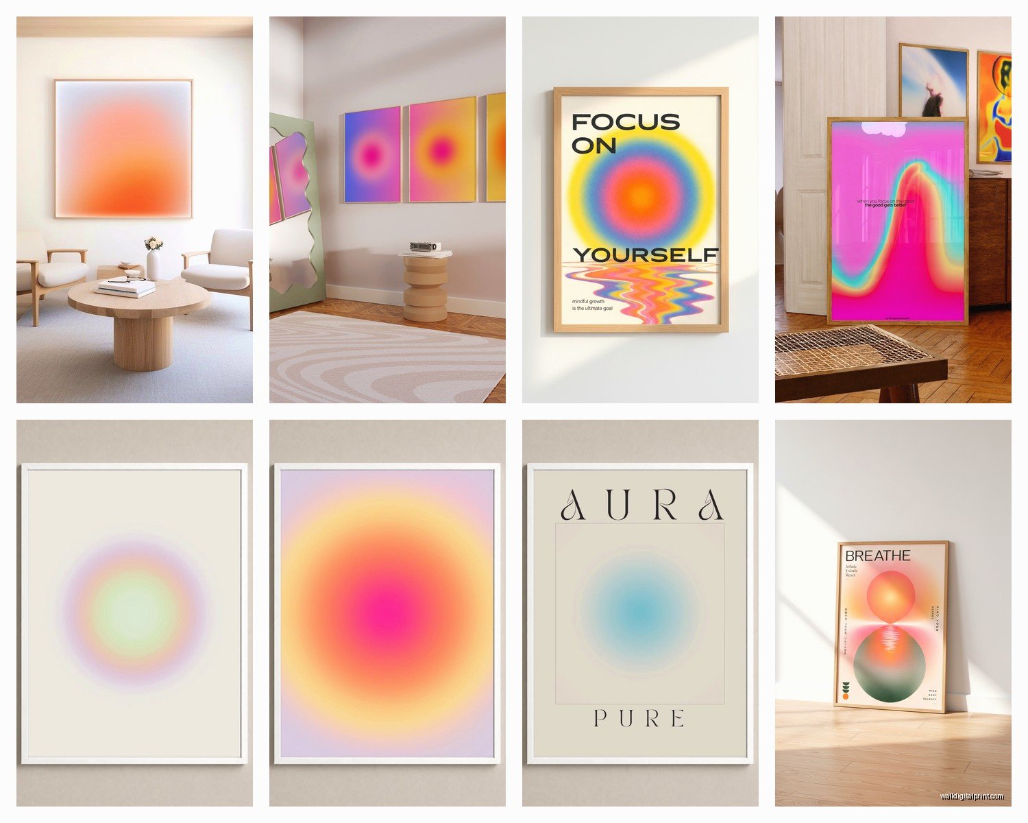 Aura Wall Art: Spiritual Energy Field Rainbow Designs