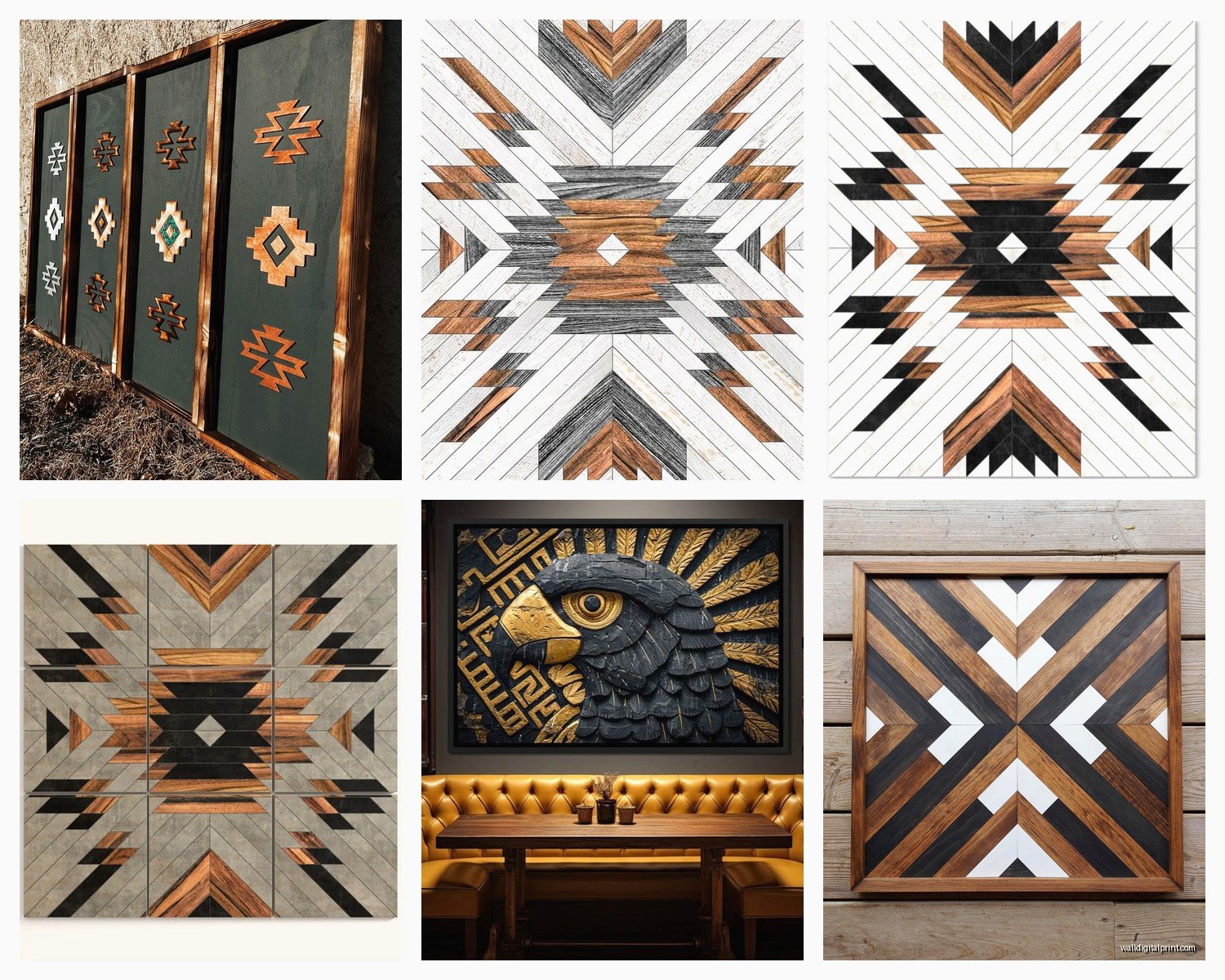 Aztec Wood Wall Art: Mexican Indigenous Tribal Carvings