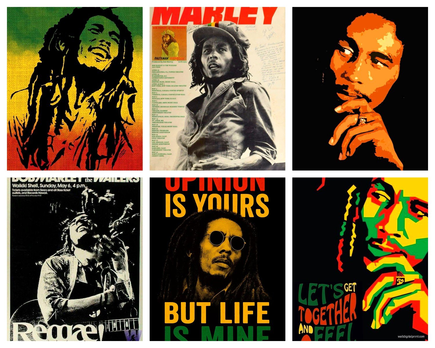 Bob Marley Wall Art: Reggae Legend Music Icon Decor