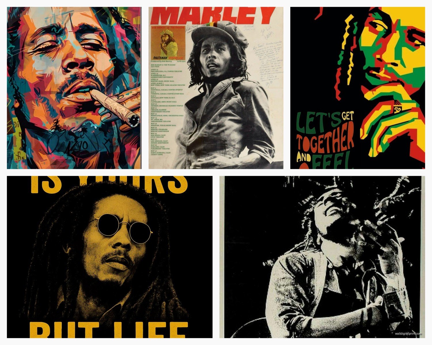 Bob Marley Wall Art: Reggae Legend Music Icon Decor