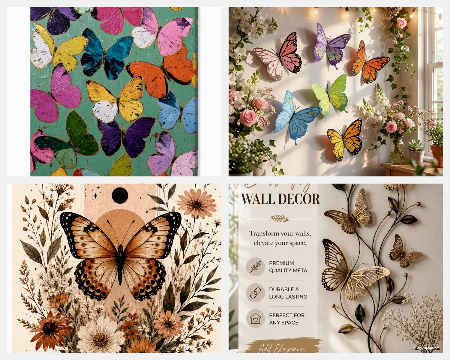 Butterfly Wall Art: Garden Insect Transformation Symbol