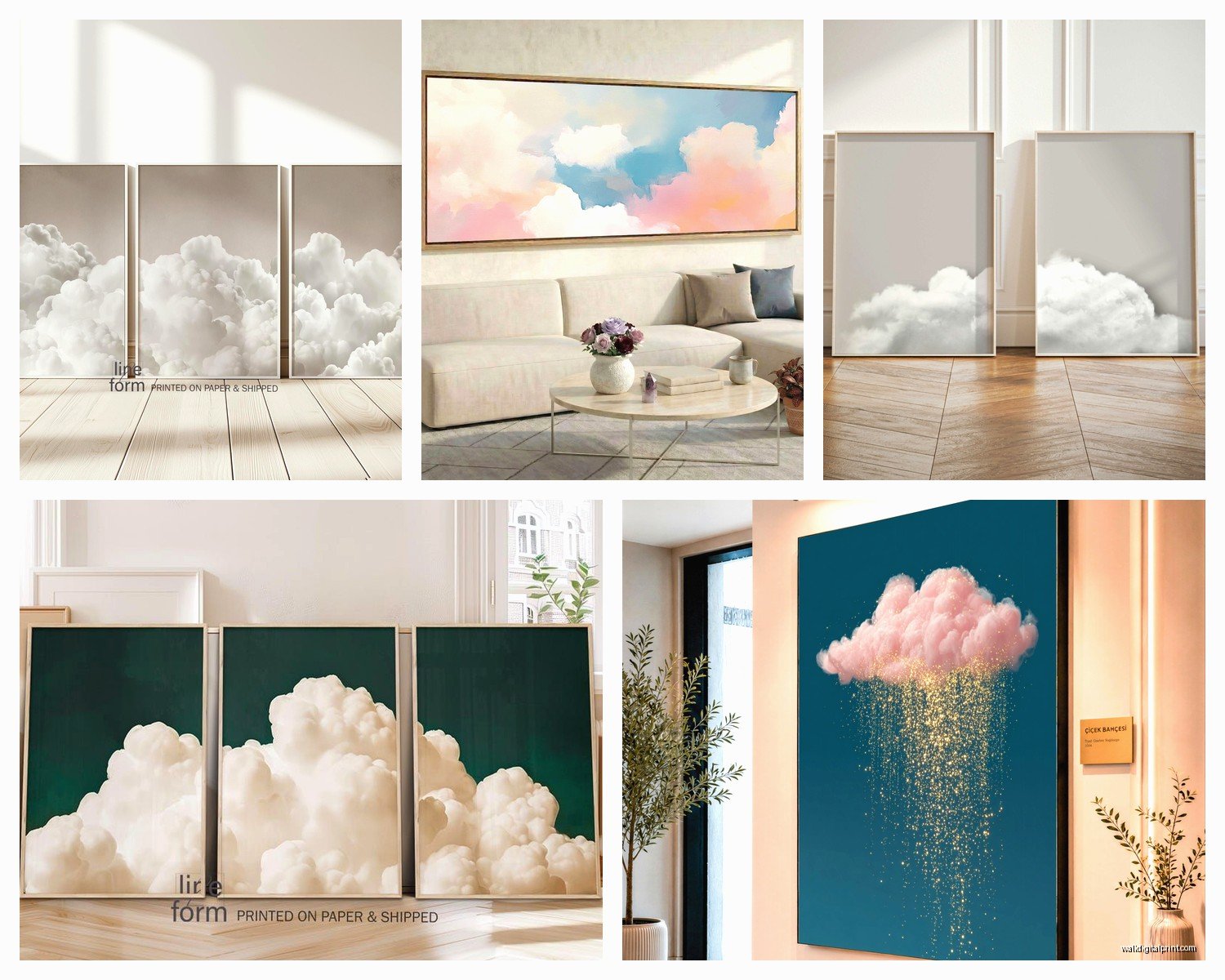 Cloud Wall Art: Sky Weather Fluffy Dreamy Designs