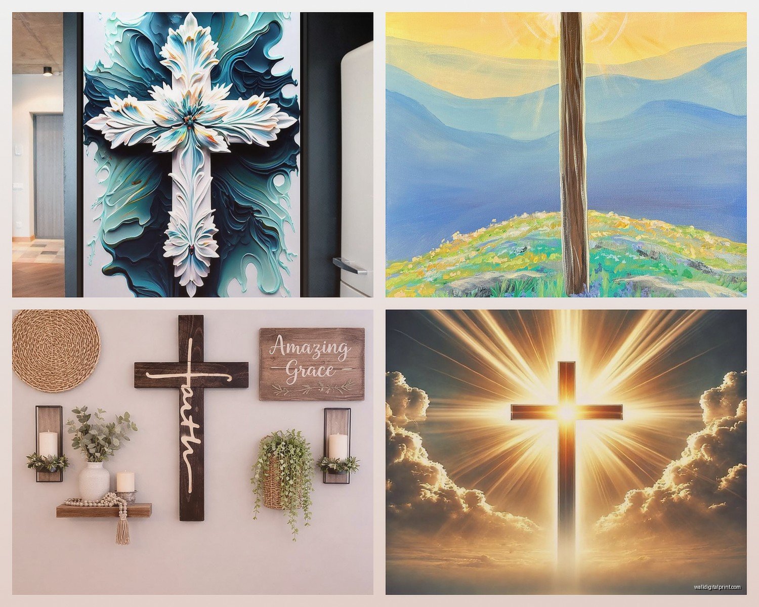 Cross Wall Art: Christian Religious Faith Symbol Decor