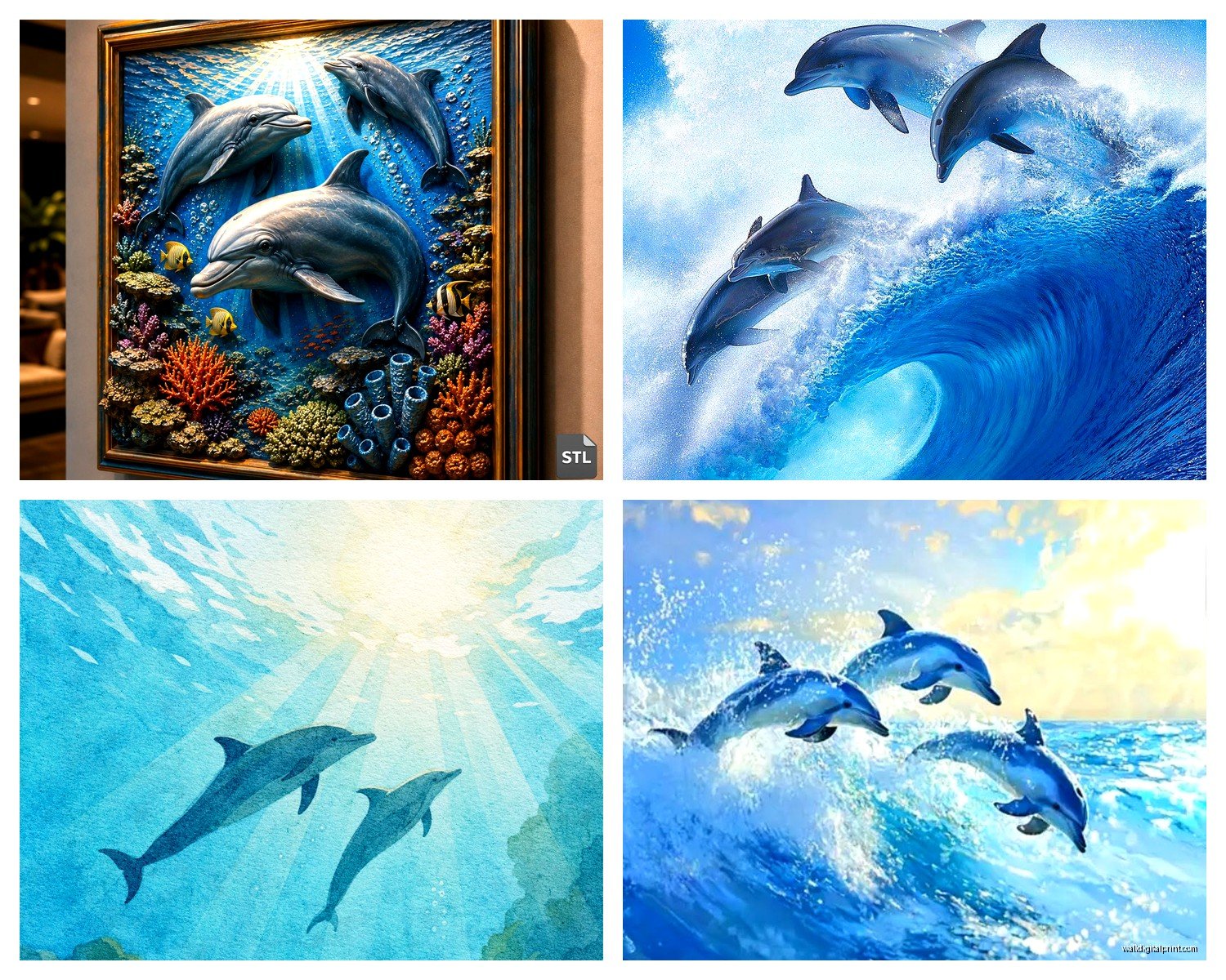 Dolphin Wall Art: Marine Mammal Ocean Intelligent Creature