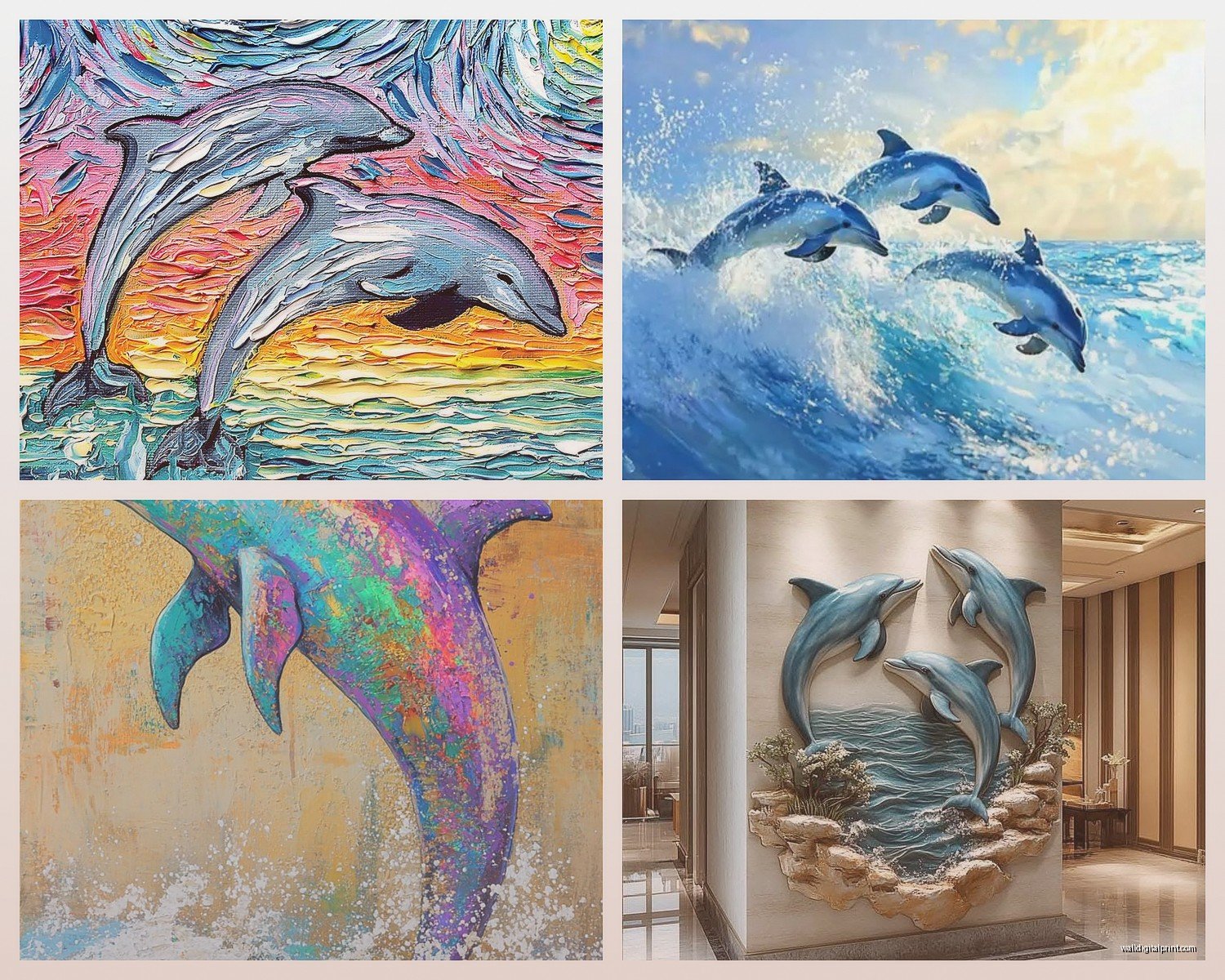 Dolphin Wall Art: Marine Mammal Ocean Intelligent Creature