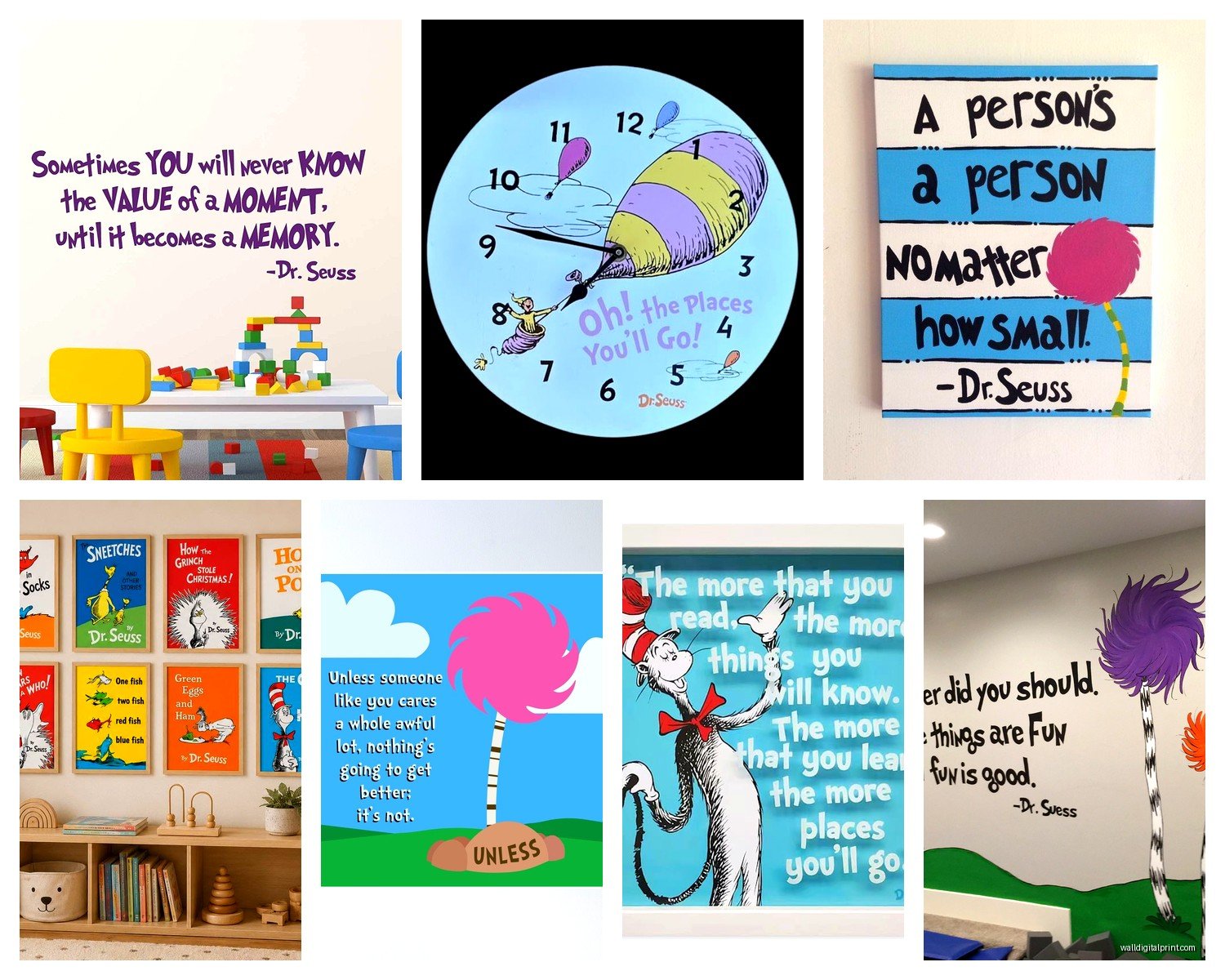 Dr Seuss Wall Art: Children's Book Character Nursery Decor