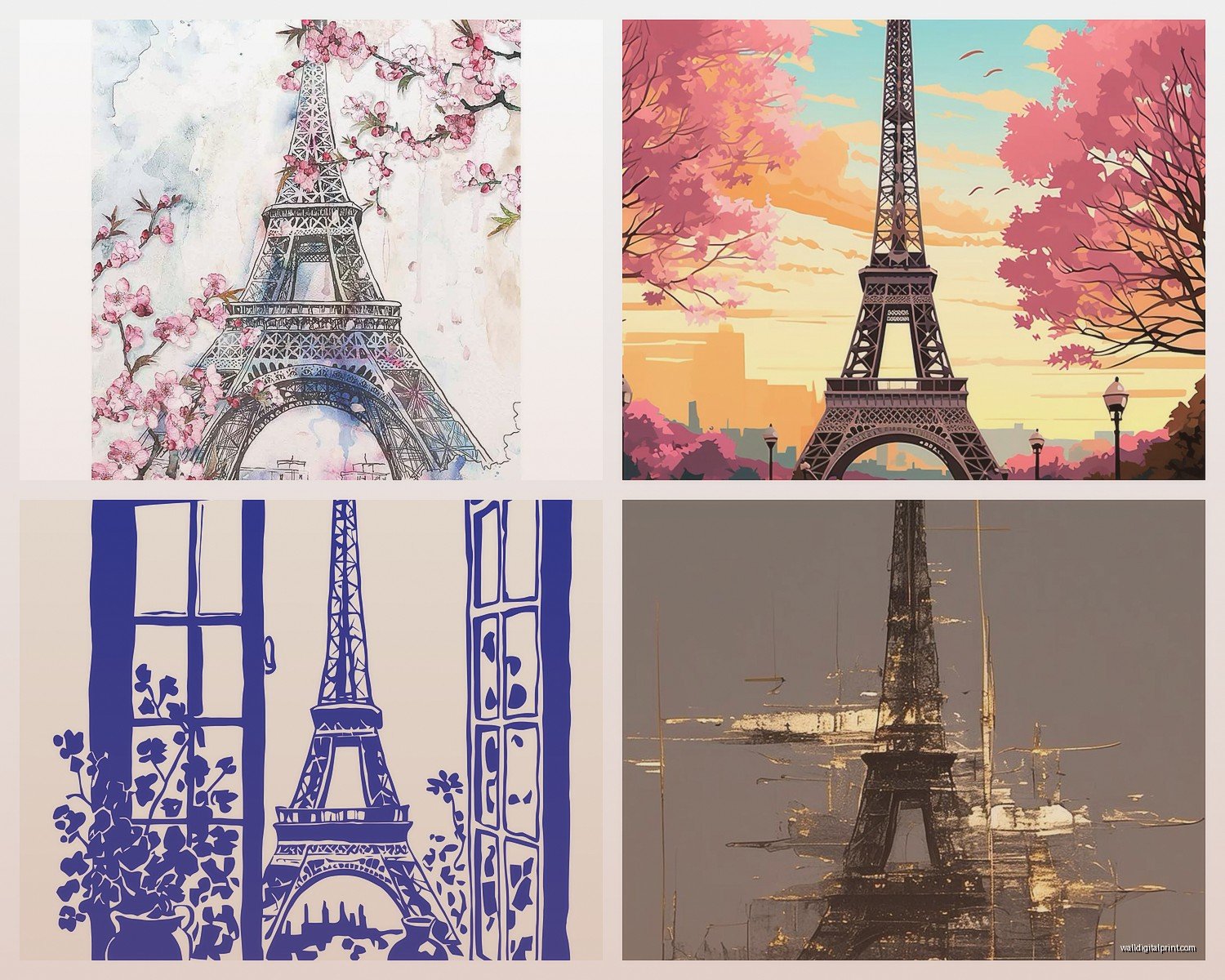 Eiffel Tower Wall Art: Paris France Landmark Photography