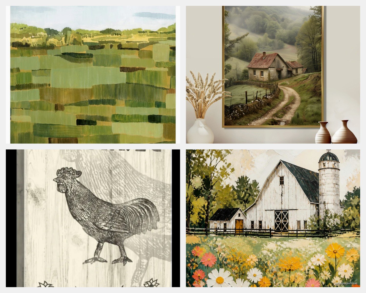 Farm Wall Art: Agriculture Barnyard Rural Country Decor