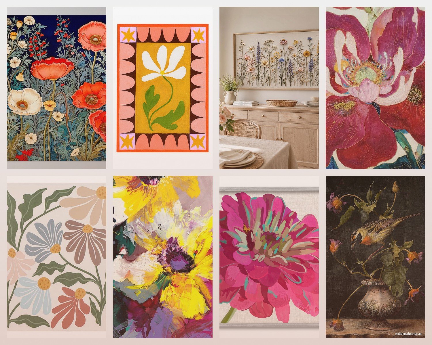 Floral Wall Art: Flower Botanical Garden Prints