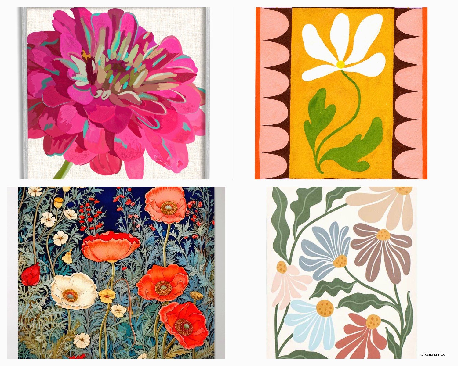 Floral Wall Art: Flower Botanical Garden Prints
