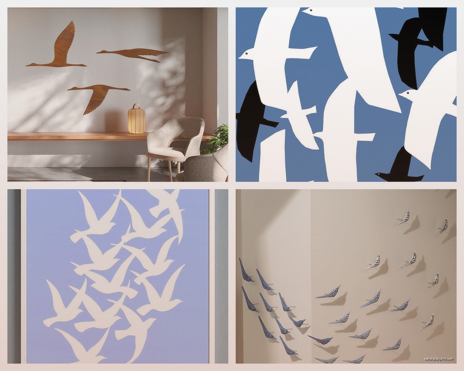 Flying Birds Wall Art: Flock Migration Nature Decor