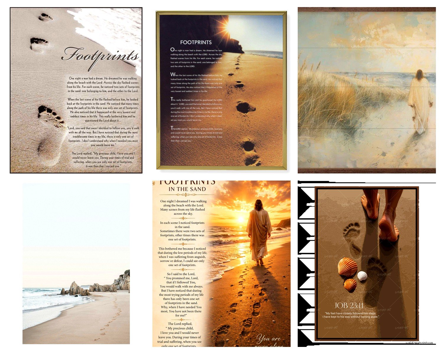 Footprints in the Sand Wall Art: Beach Poetry Religious