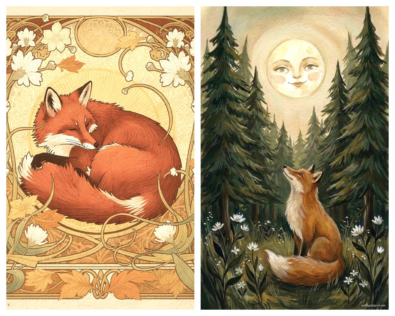 Fox Wall Art: Woodland Clever Animal Forest Decor