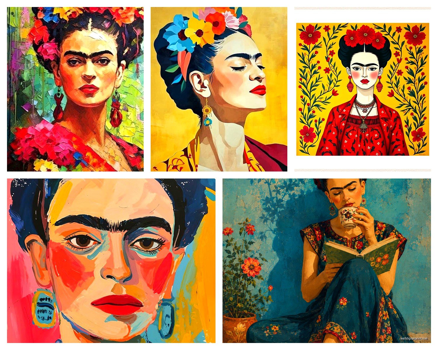 Frida Kahlo Wall Art: Mexican Artist Self-Portrait Decor