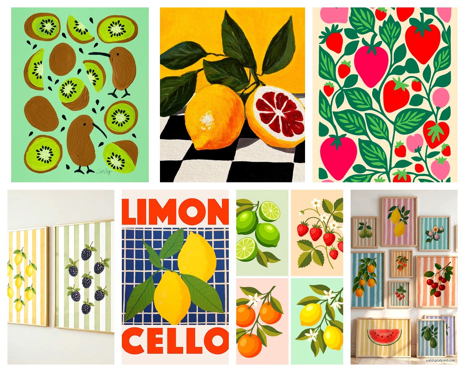 Fruit Wall Art: Kitchen Food Still Life Botanical