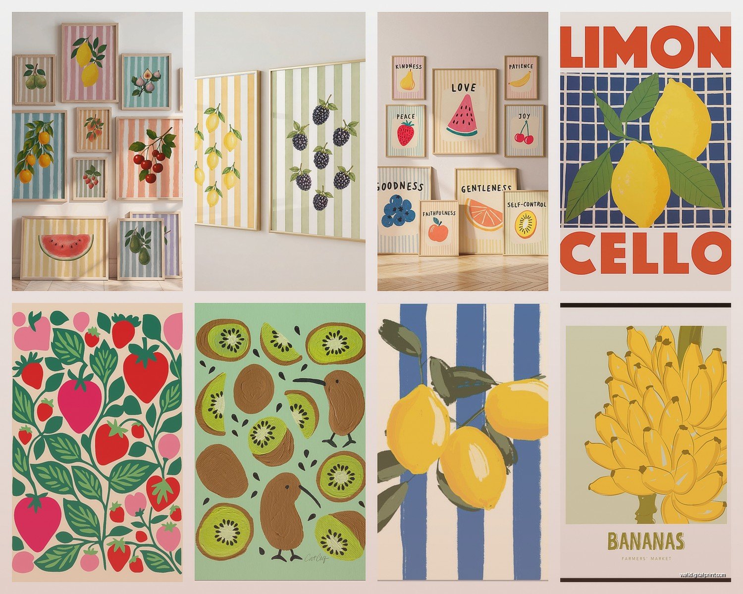 Fruit Wall Art: Kitchen Food Still Life Botanical