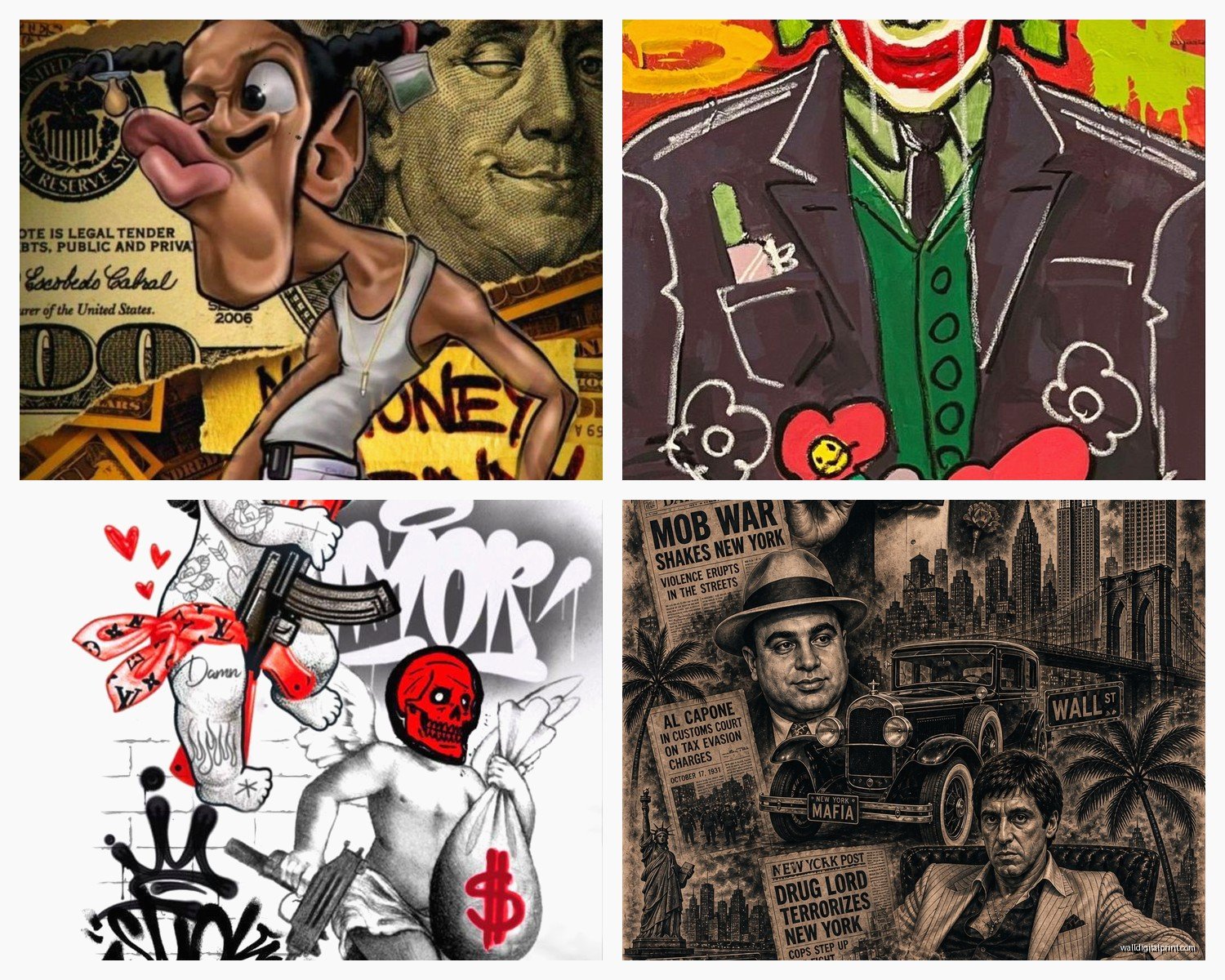 Gangster Wall Art: Mafia Crime Mob Movie Culture Decor